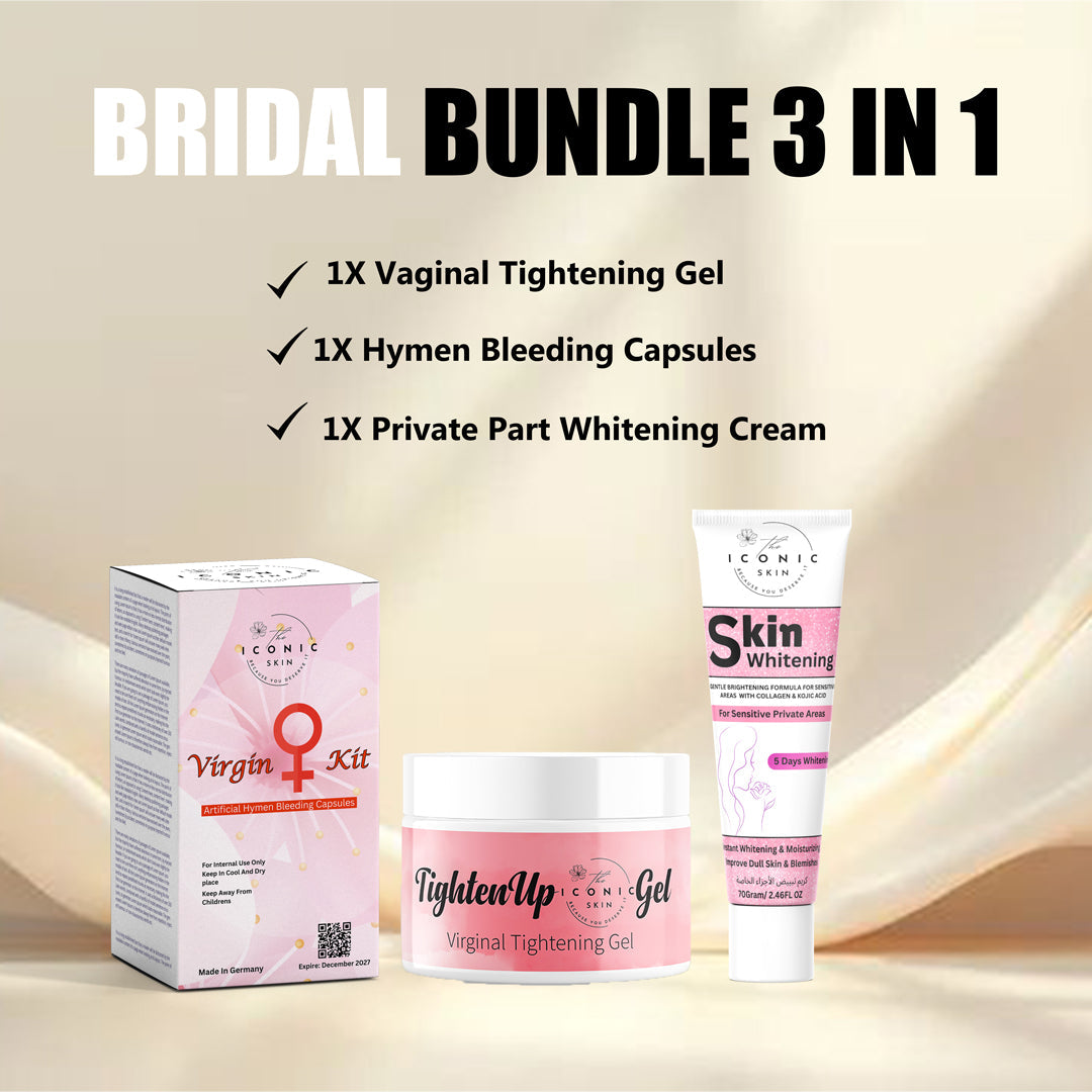 Bridal 3-in-1 Intimate Care Bundle in Pakistan – Tightening Gel, Hymen Capsules & Whitening Cream