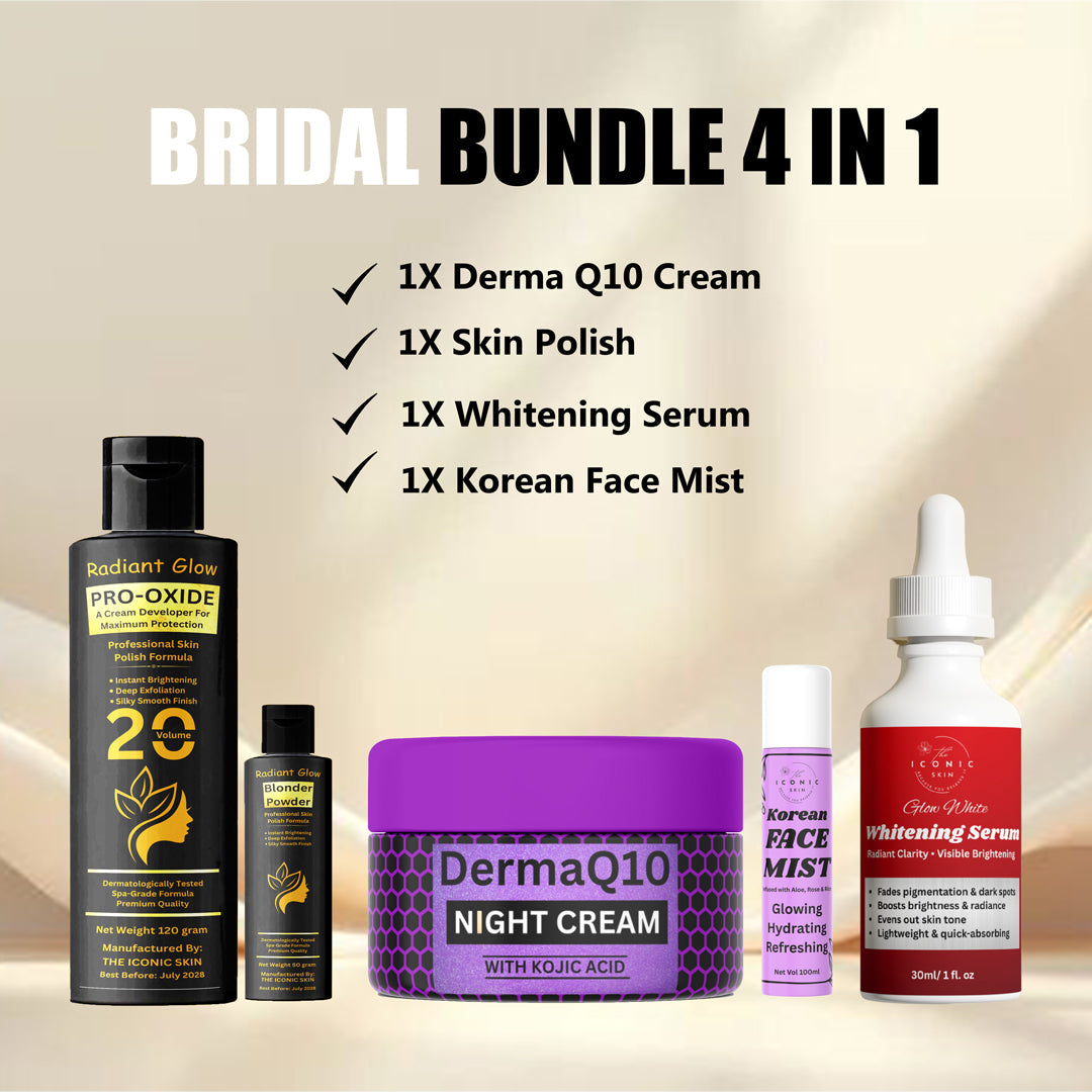 Bridal 4-in-1 Bundle in Pakistan – Night Cream, Skin Polish, Whitening Serum & Korean Face Mist