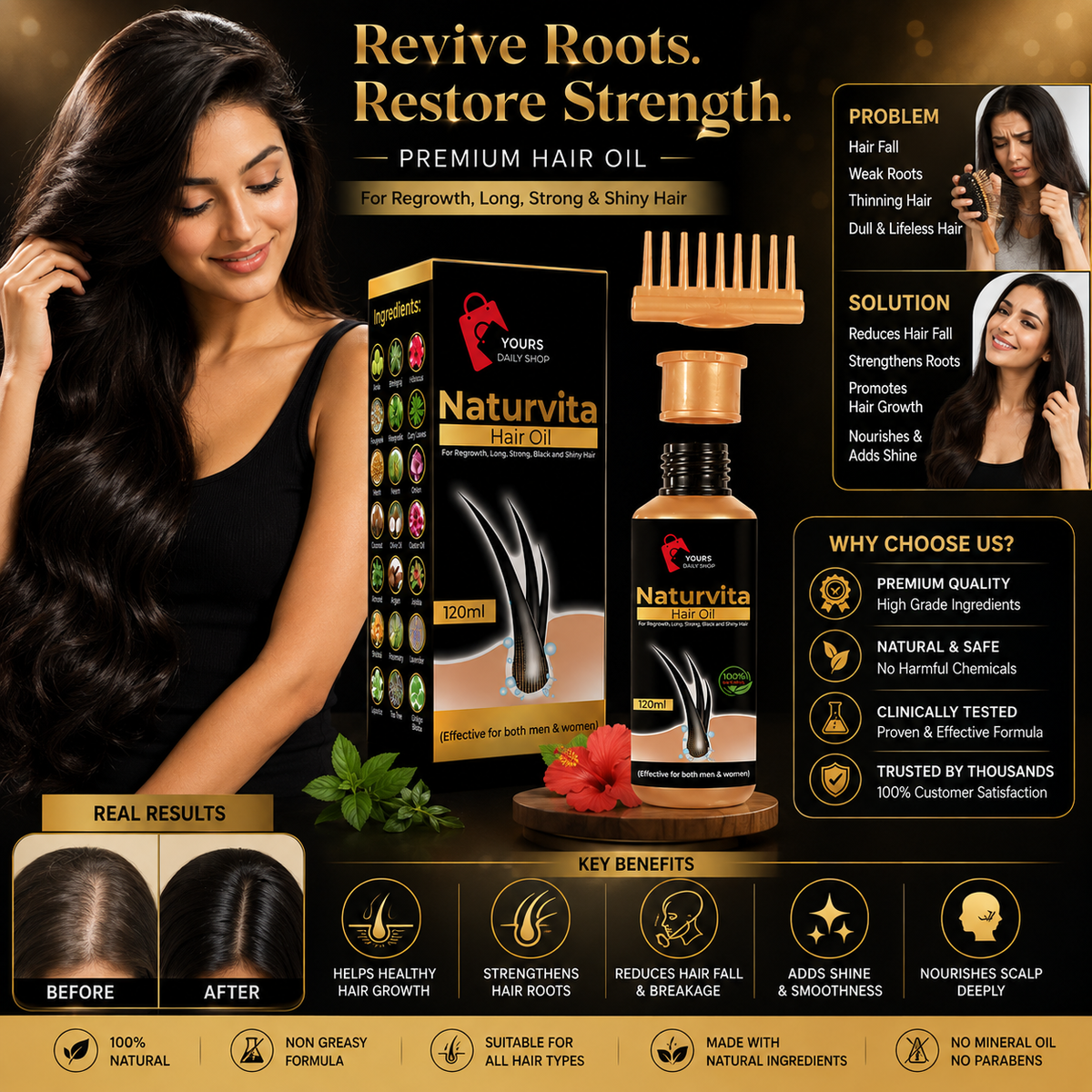 Naturvita Hair Oil in Pakistan – Organic Hair Growth & Scalp Care
