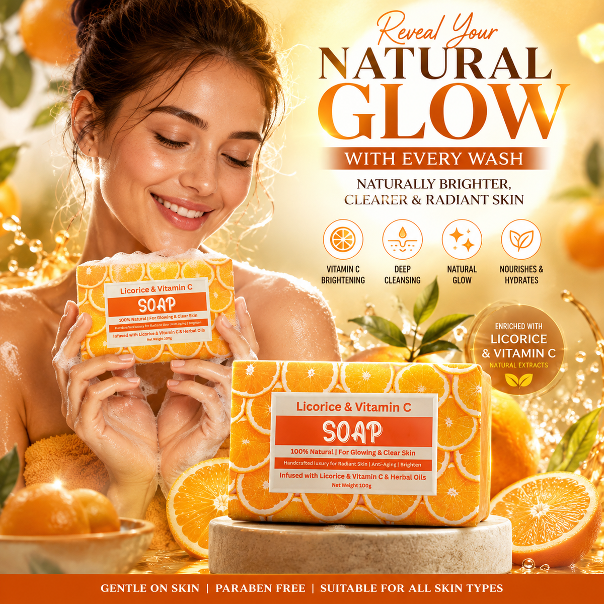 Licorice and Vitamin C Soap in Pakistan – Brightening & Anti-Acne Natural Soap