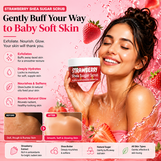 Strawberry Shea Sugar Scrub in Pakistan – Exfoliating & Brightening