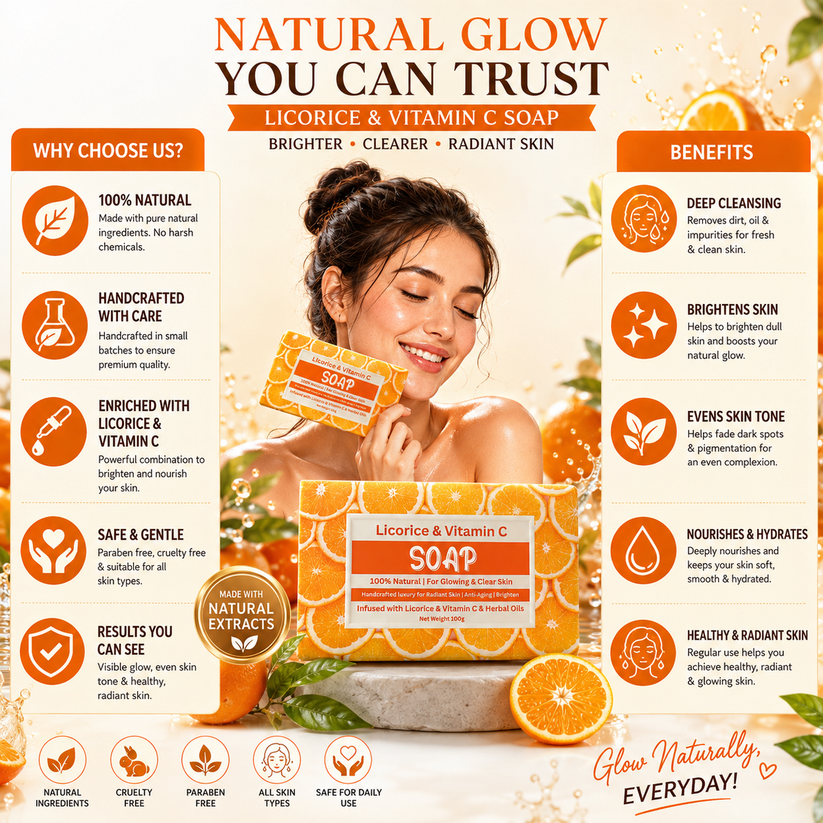 Licorice and Vitamin C Soap in Pakistan – Brightening & Anti-Acne Natural Soap