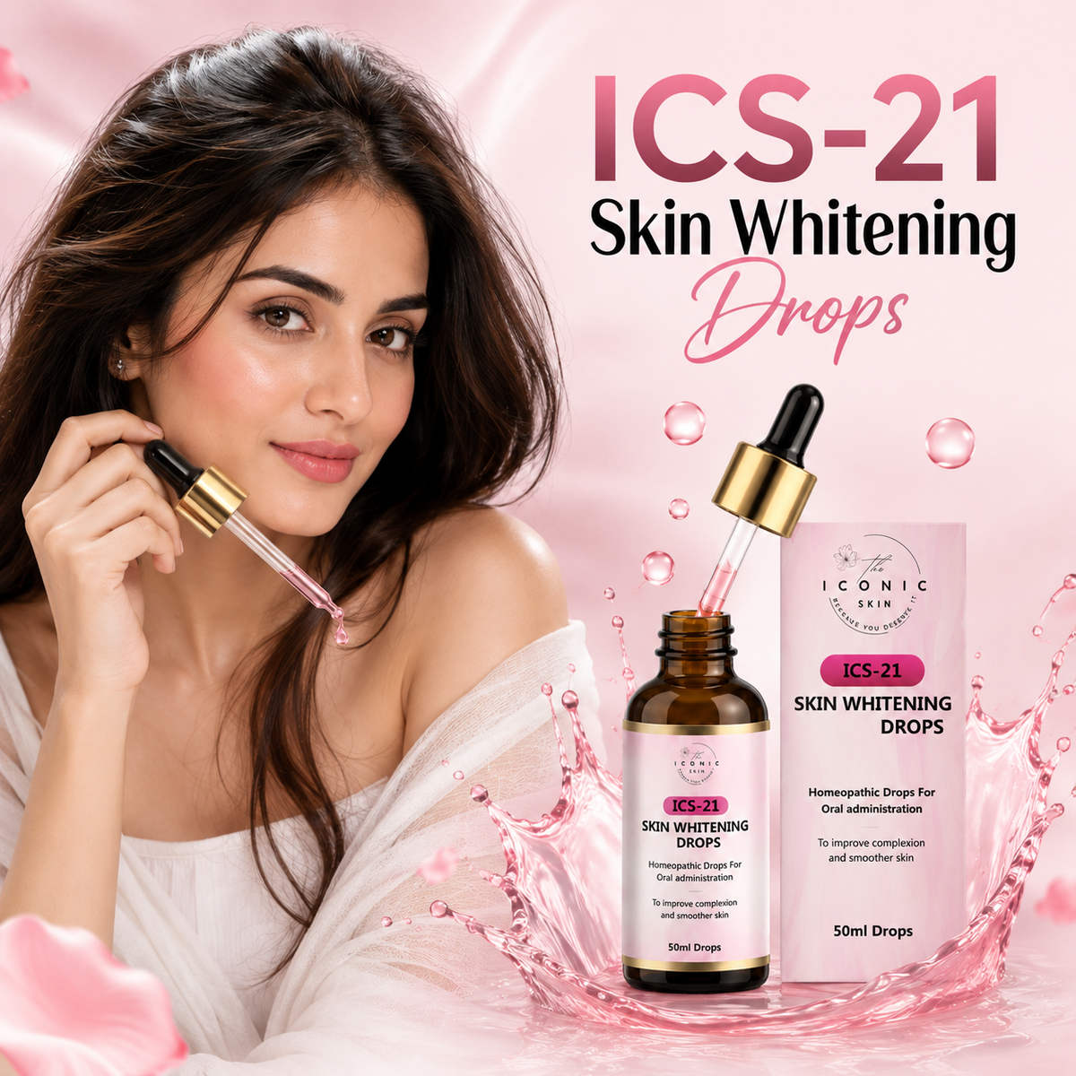 ICS-21 Homeopathic Skin Whitening Drops in Pakistan – Natural Skin Brightening
