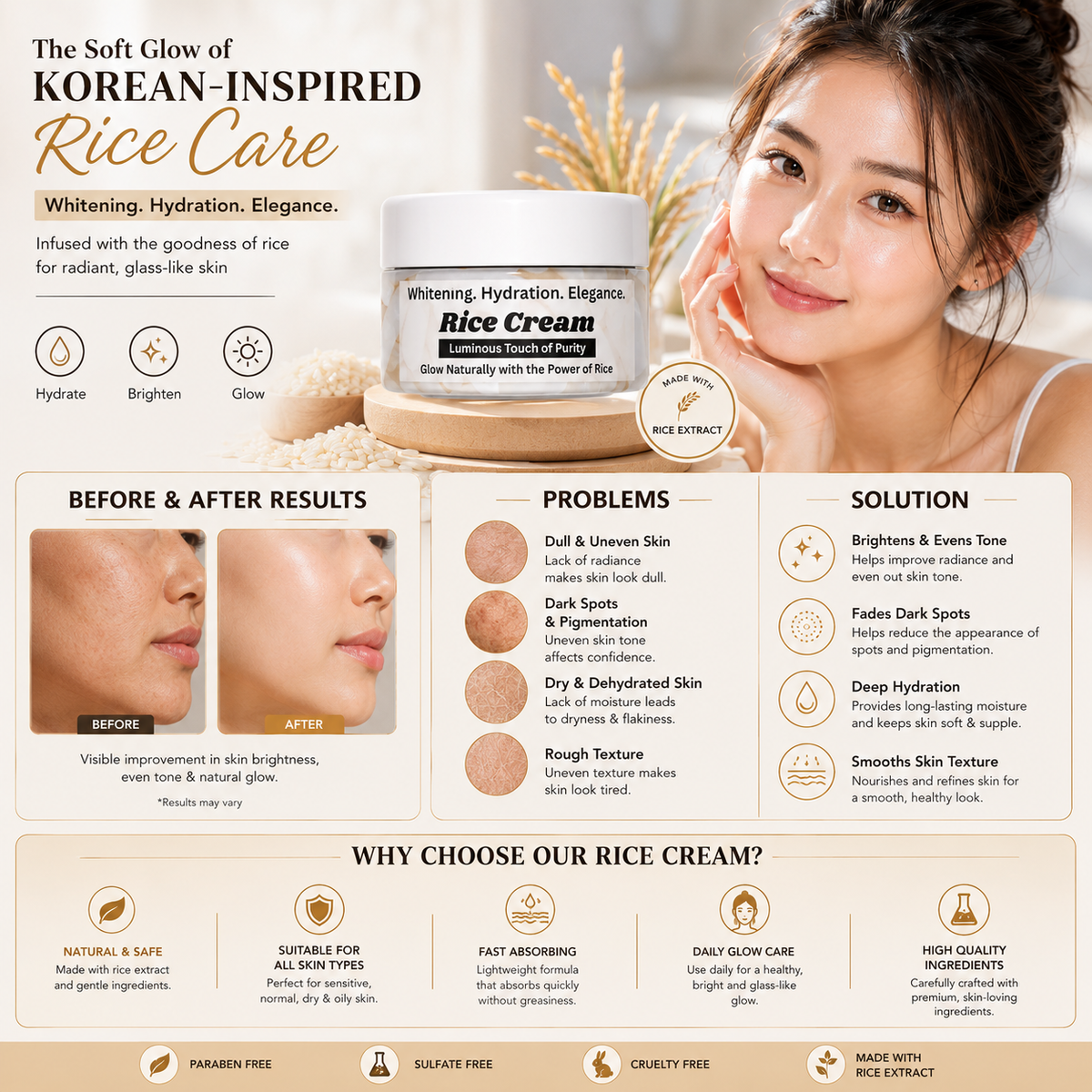 Rice Cream – Korean Glowing Skin in Pakistan