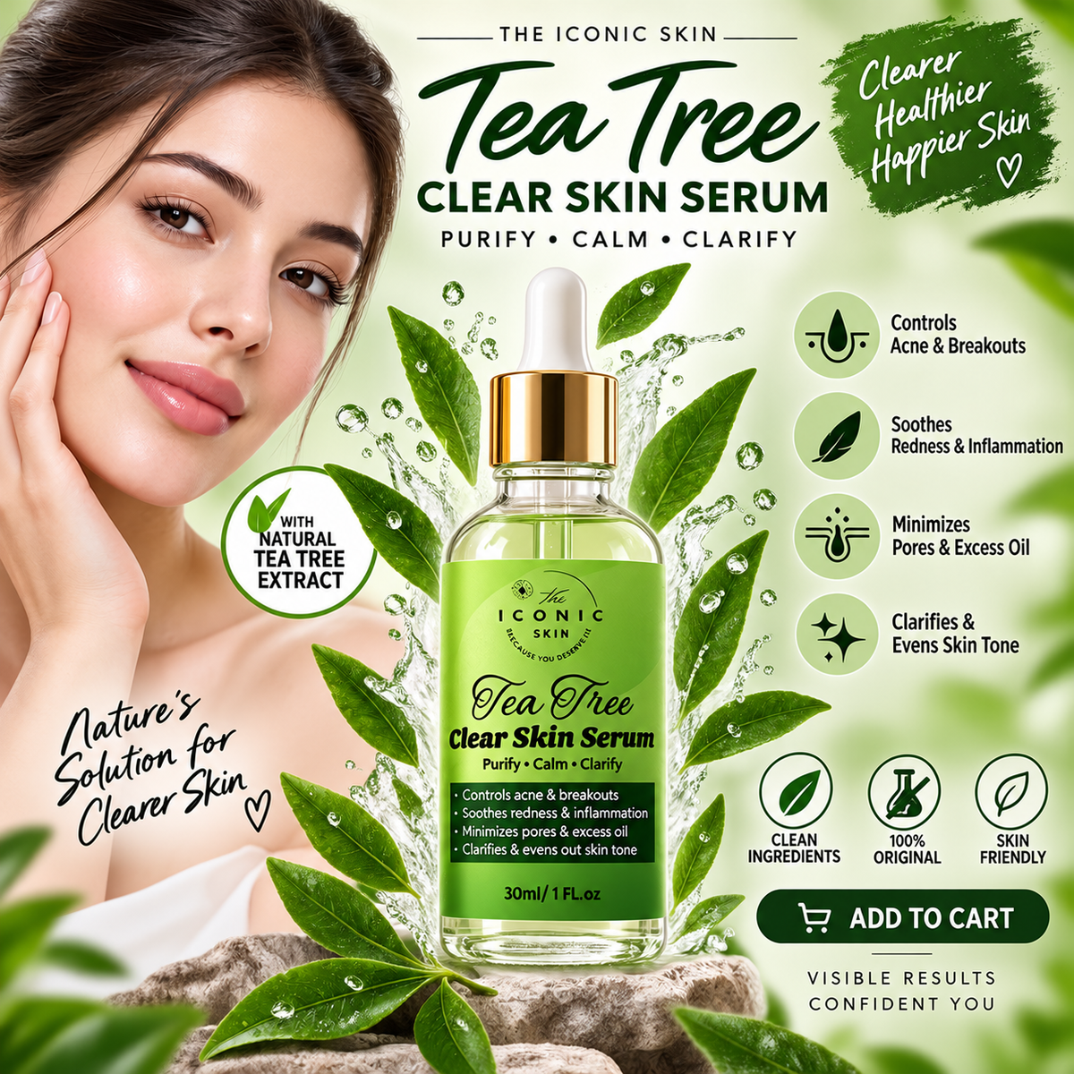 Tea Tree Serum in Pakistan – Acne & Blemish Control