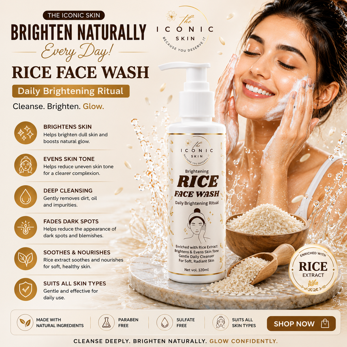 Rice Face Wash in Pakistan – Brightening & Gentle Cleansing