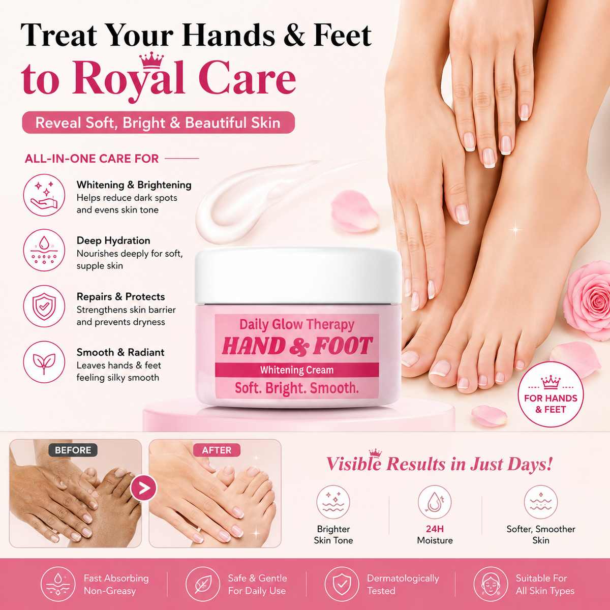Hand and Foot Whitening Cream in Pakistan – Brighten & Smooth