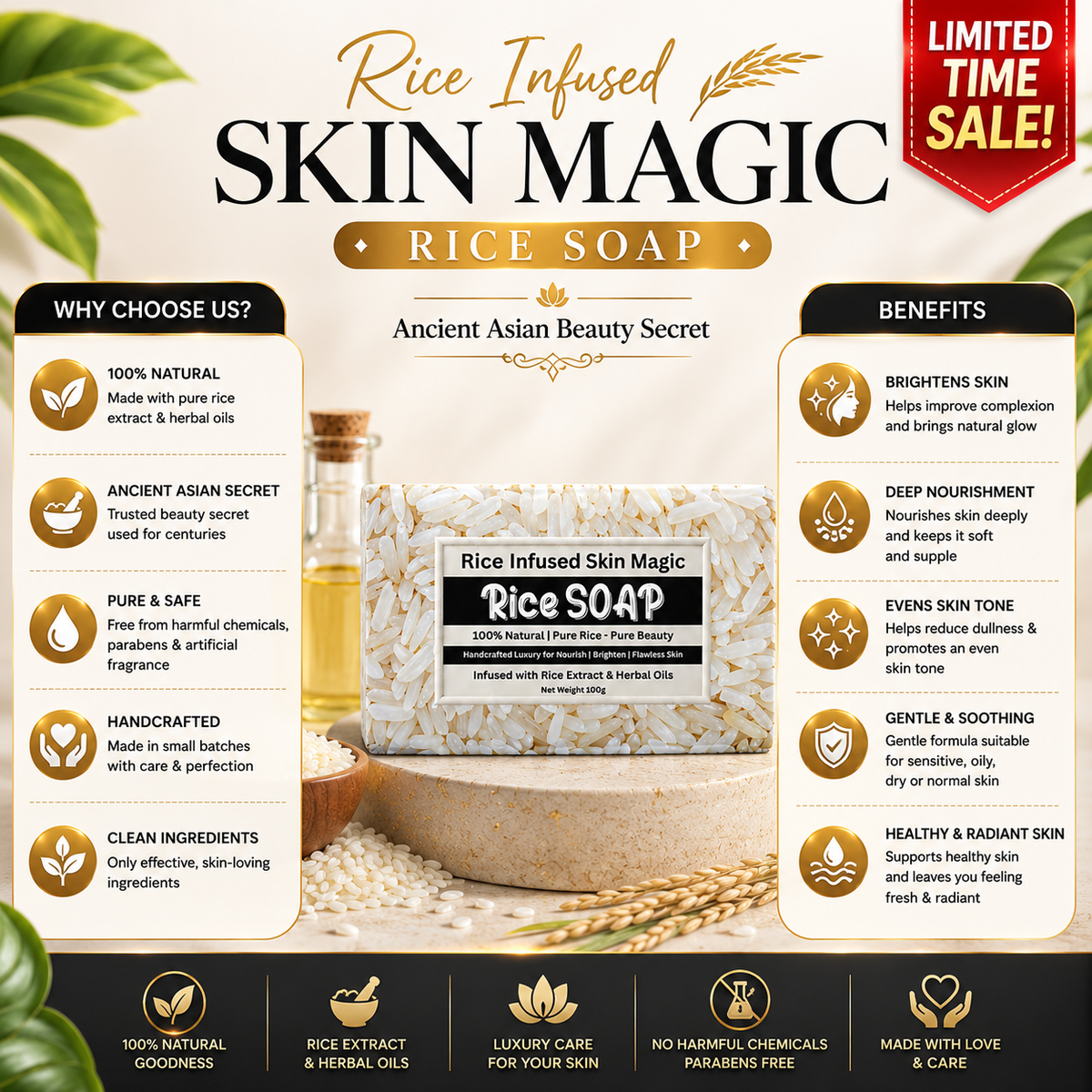 Rice Soap in Pakistan – Natural Skin Brightening & Whitening Soap