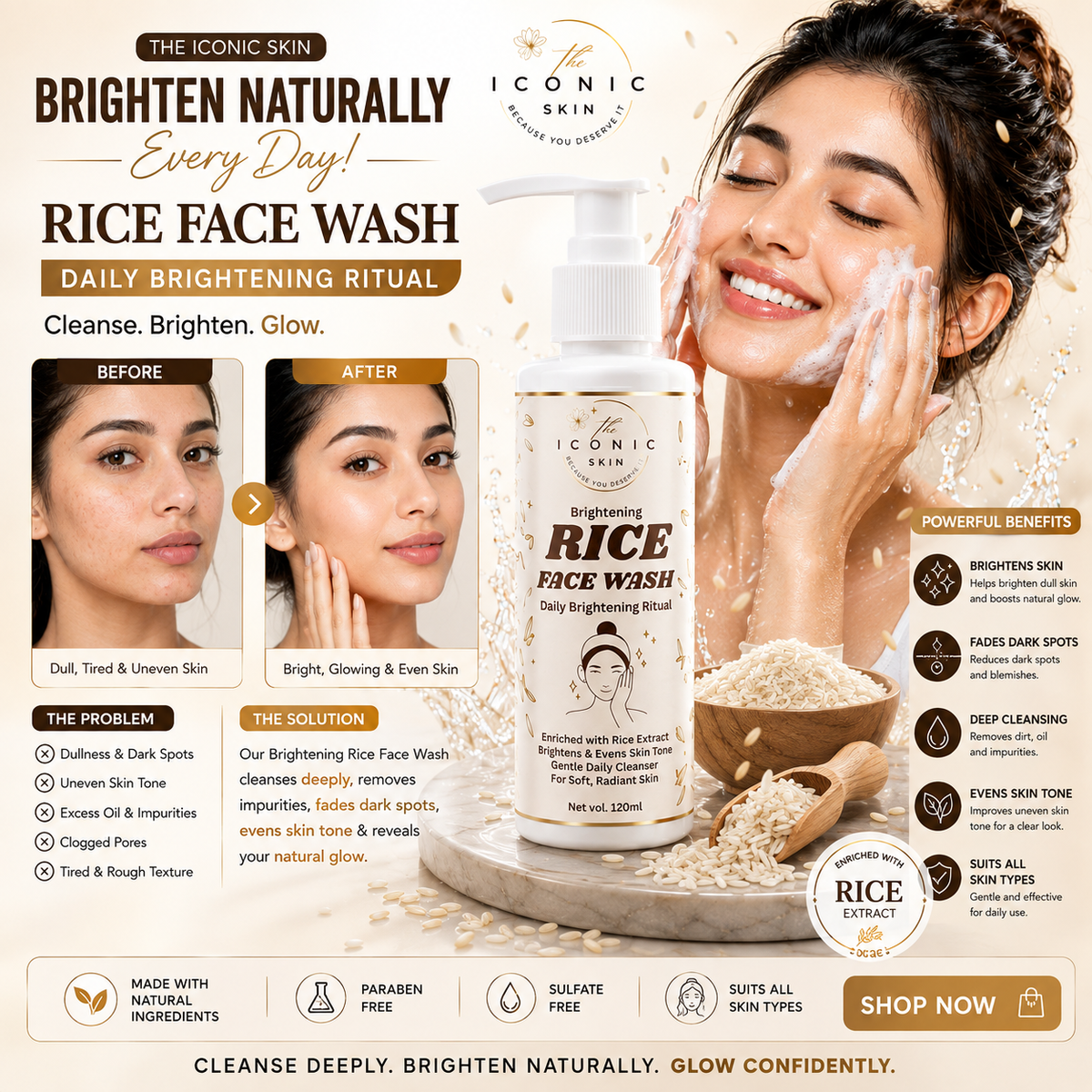 Rice Face Wash in Pakistan – Brightening & Gentle Cleansing