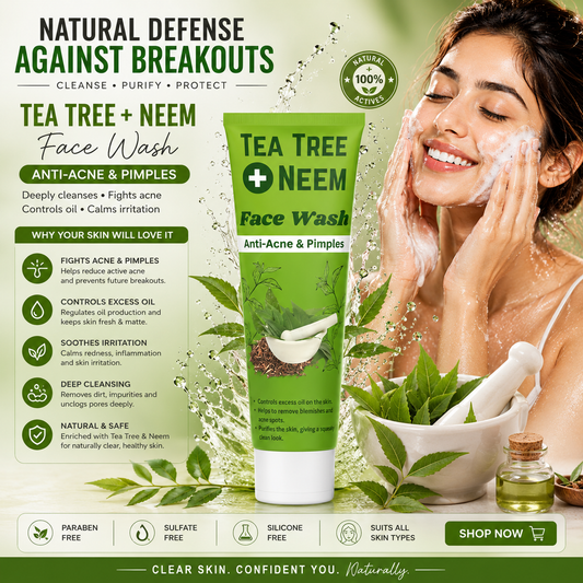 Tea Tree & Neem Face Wash in Pakistan – Acne Control & Deep Cleansing
