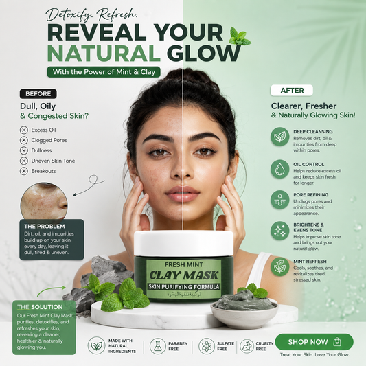 Fresh Mint Clay Mask in Pakistan – Deep Cleansing & Refreshing