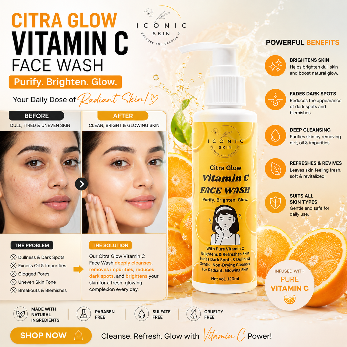 Vitamin C Face Wash in Pakistan – Brightening & Refreshing
