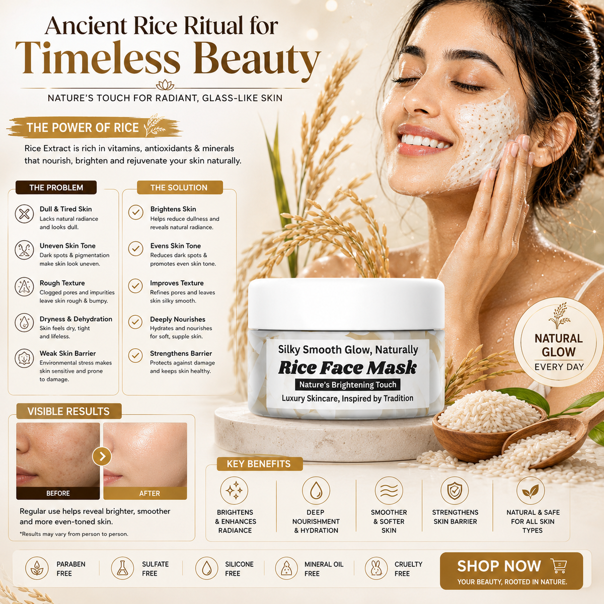 Rice Face Mask in Pakistan – Brightening & Skin Nourishing