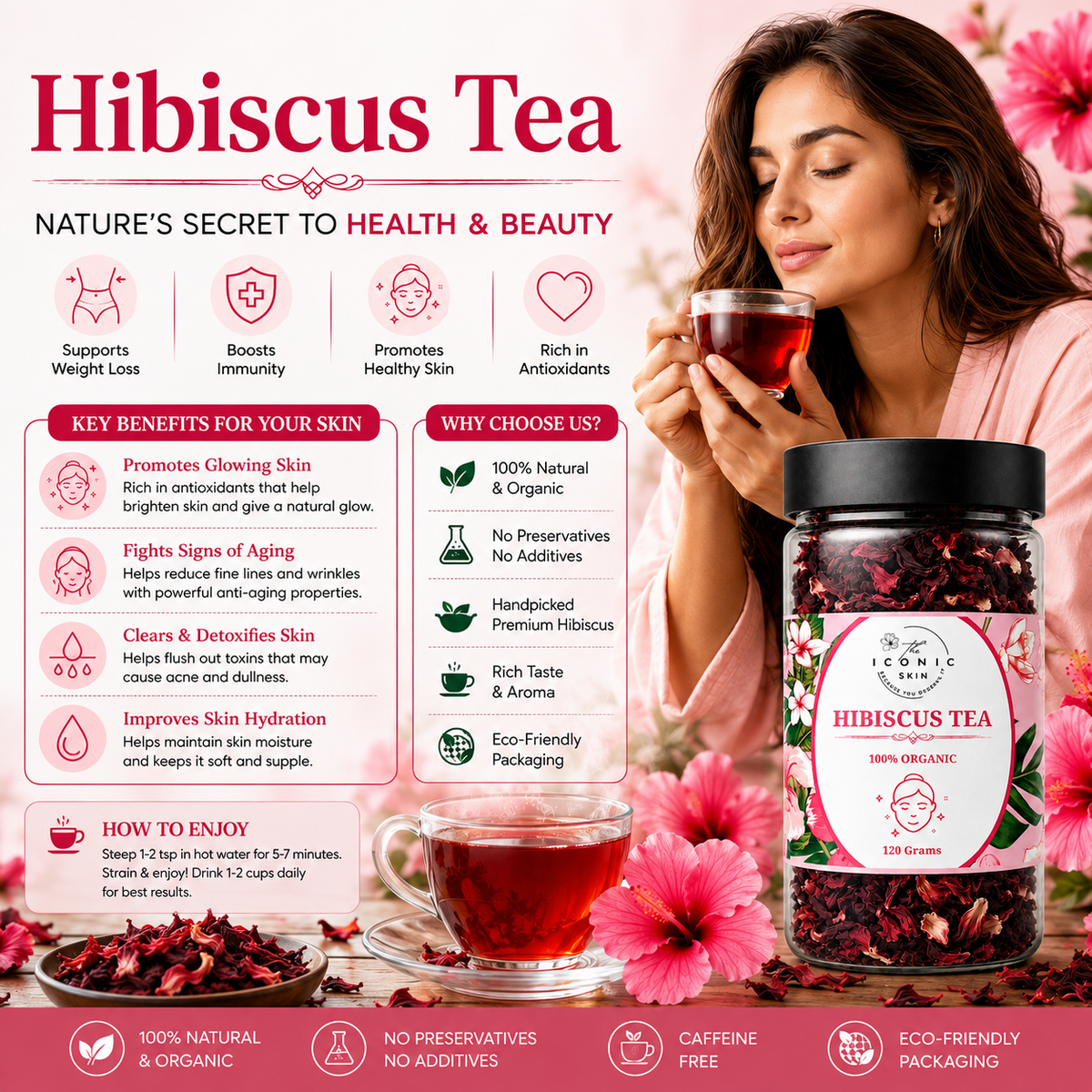 Hibiscus Tea 100% Organic in Pakistan – Glowing & Radiant Skin