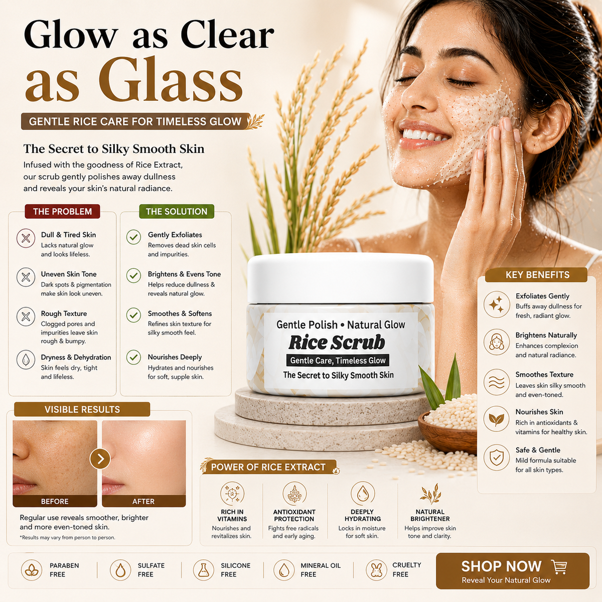 Rice Scrub in Pakistan – Exfoliating & Skin Brightening