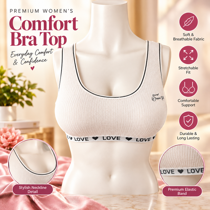 Premium Ultra Soft Comfort Bra Top – Breathable Fabric | Free Size