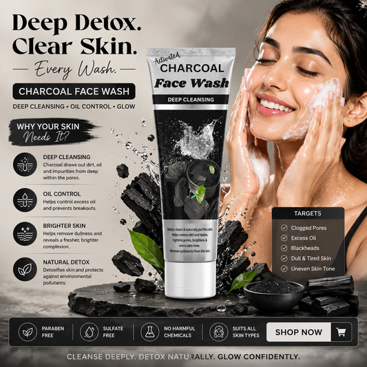 Activated Charcoal Face Wash in Pakistan – Deep Cleansing & Detox