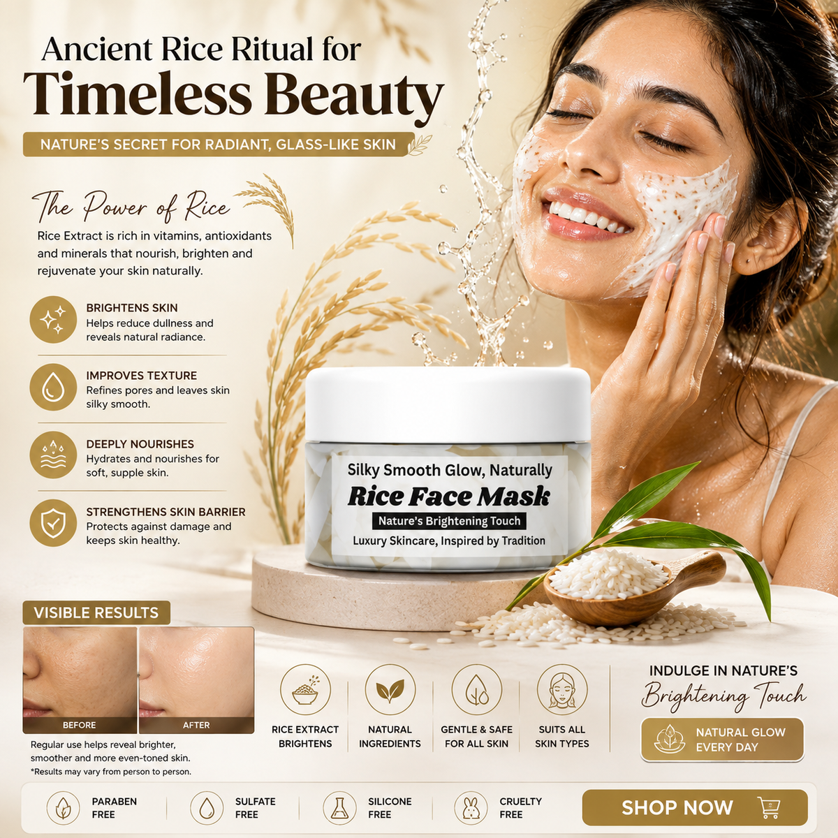 Rice Face Mask in Pakistan – Brightening & Skin Nourishing