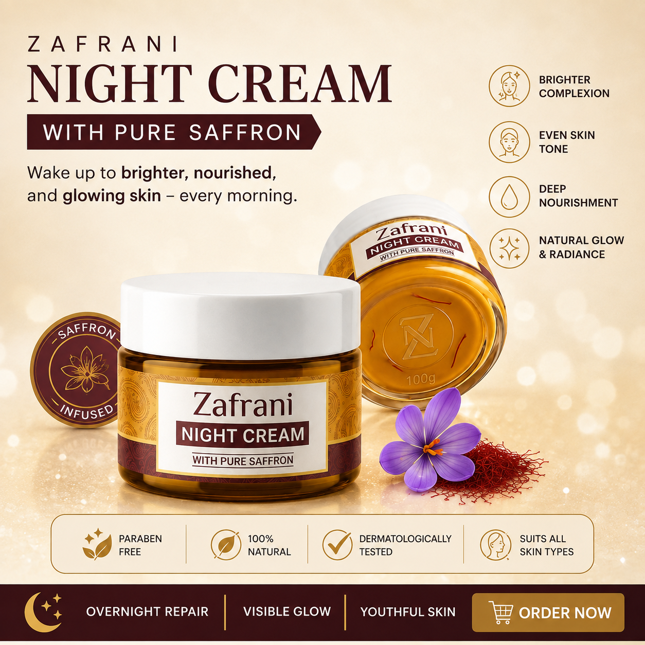 Zafrani Night Cream With Pure Saffron