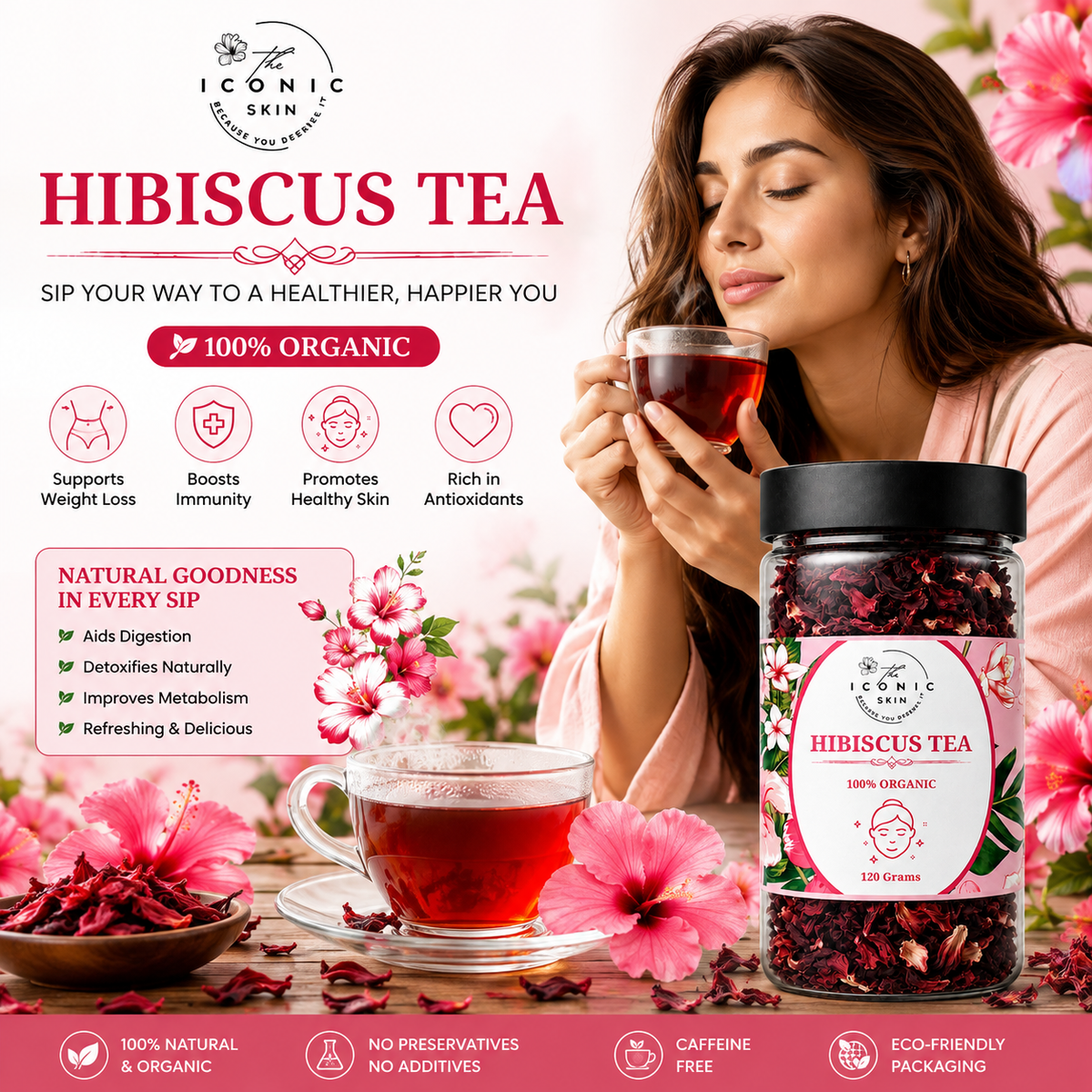 Hibiscus Tea 100% Organic in Pakistan – Glowing & Radiant Skin