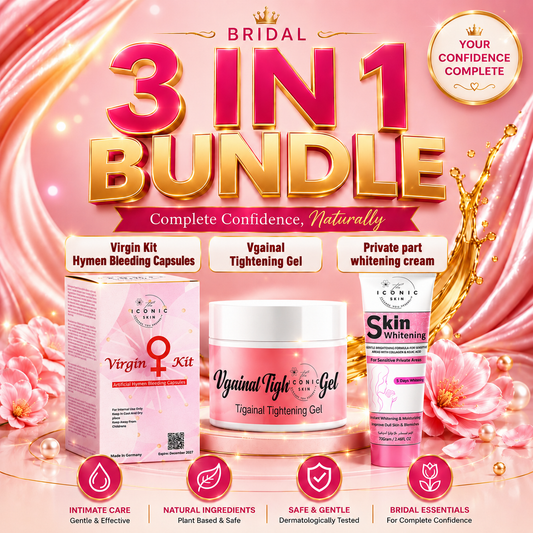 Bridal 3-in-1 Intimate Care Bundle in Pakistan – Tightening Gel, Hymen Capsules & Whitening Cream