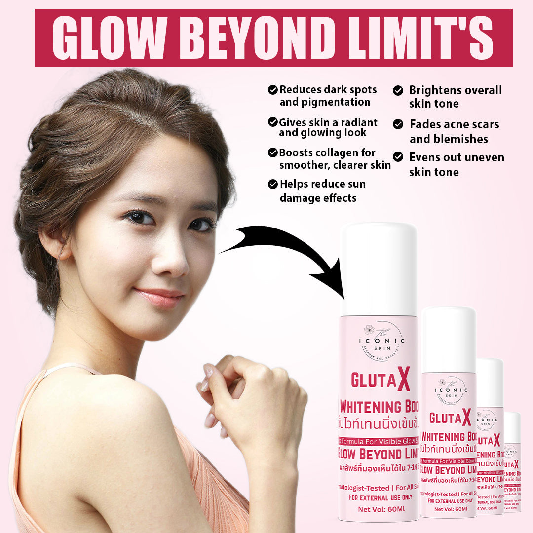 Glua X Whitening Emulsion benefits – boosts skin whitening, reduces dark spots, pigmentation, enhances radiance, mix with Gluta X cream/lotion in 1:2 ratio