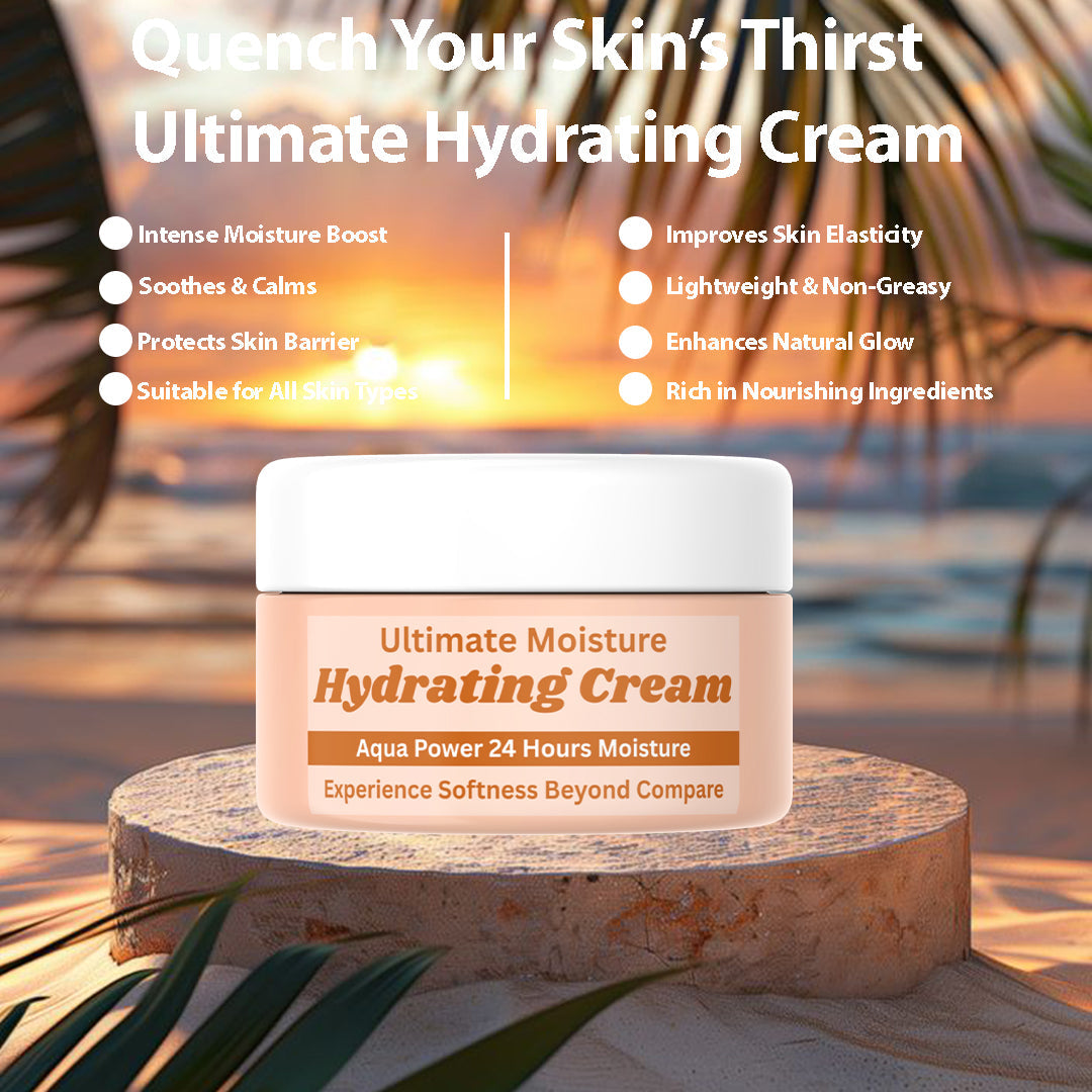 Hydrating Cream benefits – deeply hydrates, nourishes, softens skin, improves elasticity, enhances texture