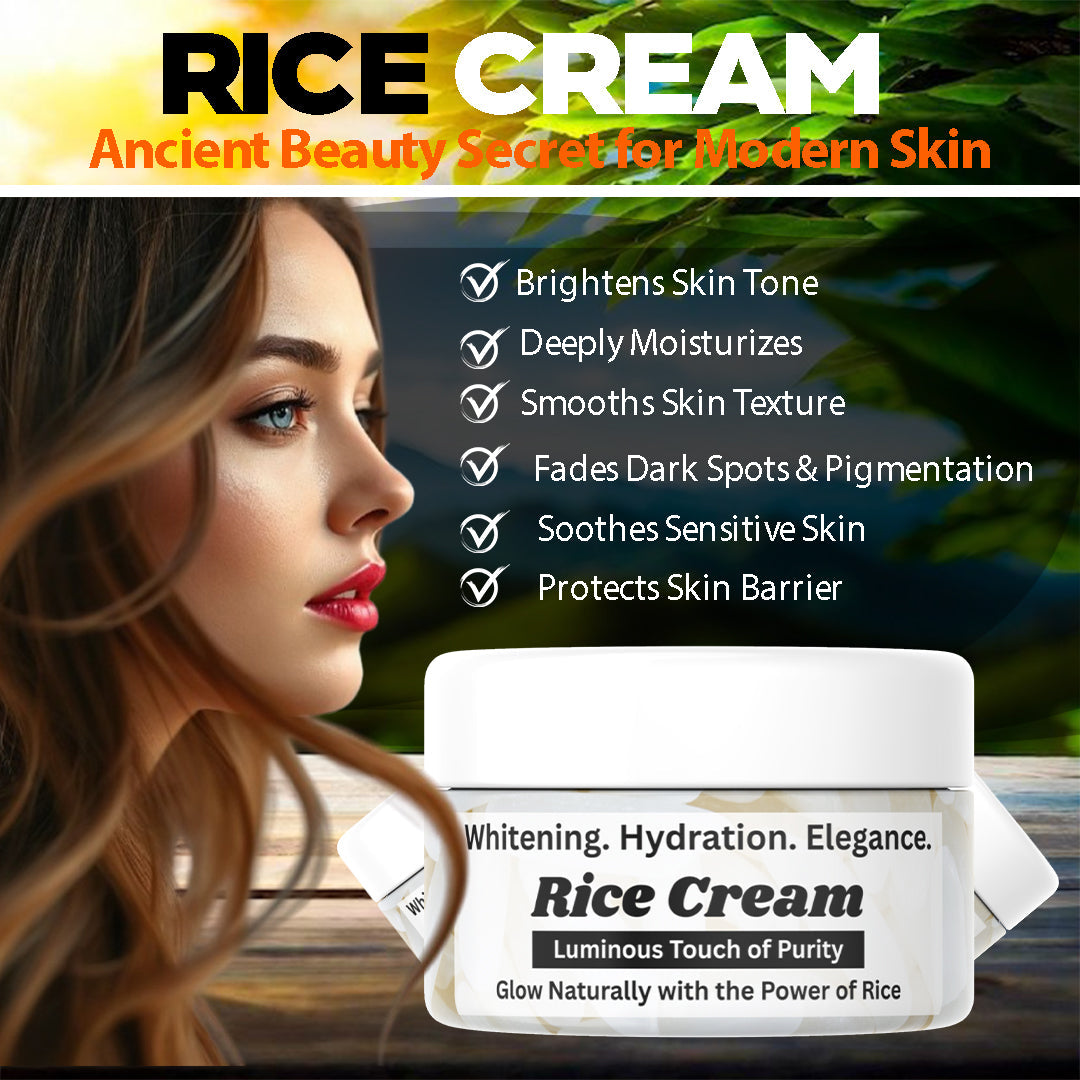 Rice Cream benefits – brightens skin, reduces dark spots, hydrates, improves texture and elasticity