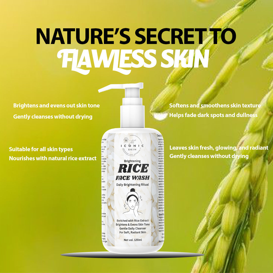 Rice Face Wash benefits – gently cleanses, brightens, softens, nourishes, improves texture