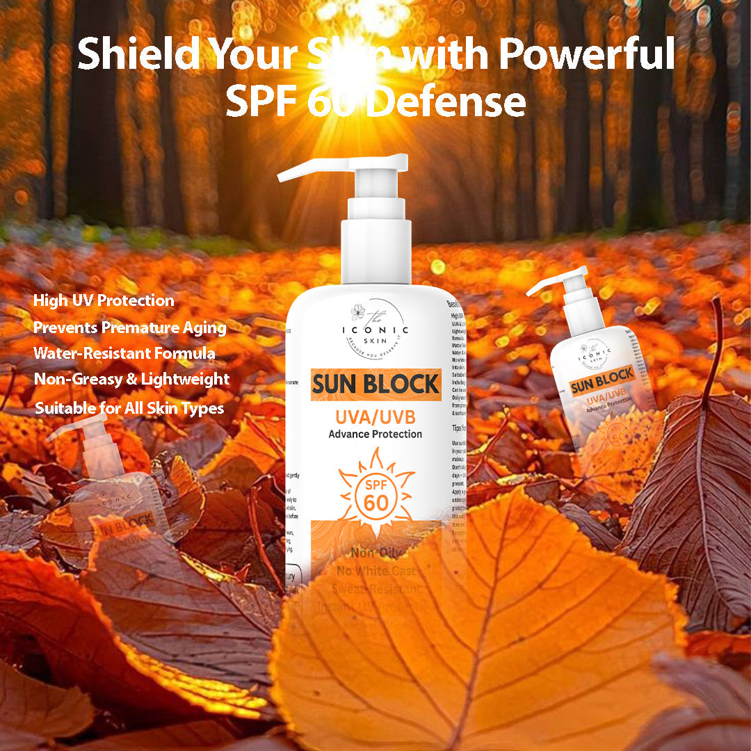 SPF 60 Sun Block Cream benefits – high sun protection, prevents sunburn, reduces pigmentation, hydrates skin
